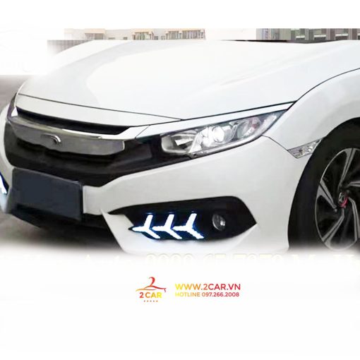 Độ đèn Led gầm xương cá phía trước HONDA CIVIC 2019-2021 Hàng đẹp - Hình ảnh 4