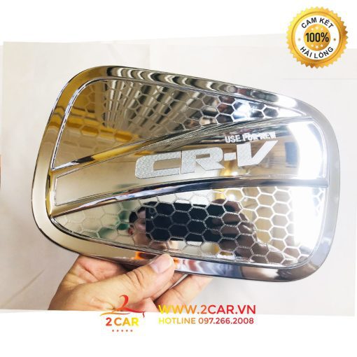 Ốp Nắp Bình Xăng Xe Honda CRV 2018- 2019 - 2020- 2021- 2022 -2023 mạ crom cao cấp - Hình ảnh 3