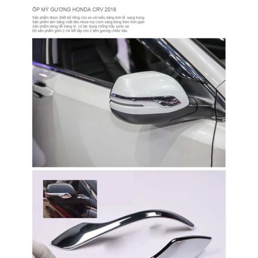 ỐP MÍ GƯƠNG CHO XE HONDA CRV 2014 - 2023 dùng chung - mạ crom hàng đẹp - Giá 1 đôi - Hình ảnh 4