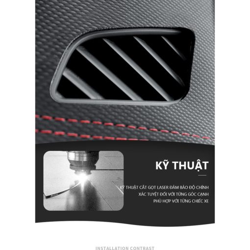 Thảm taplo da carbon xe Kia K3/ Cerato 2015 2016 2017 2018 Hàng 3 lớp chống trượt cao cấp - Hình ảnh 4