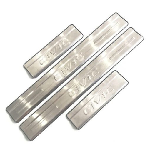 Ốp Bậc Cửa, Nẹp Bước Chân Trong, Ngoài Xe Honda Civic 2016 - 2021 Chất liệu inox cao cấp - Hình ảnh 4