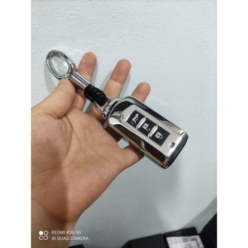 Ốp, bọc chìa khóa xe Mitsubishi Xpander, Outlander , Attrage, Mirage, Pajero- chìa thông minh- Mẫu SILICON MẠ TRẮNG - Hình ảnh 4