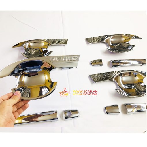 Ốp tay nắm, hõm cửa xe Mitsubishi Outlander 2016 - 2021 mạ crom cao cấp - Giá 1 bộ - Hình ảnh 4