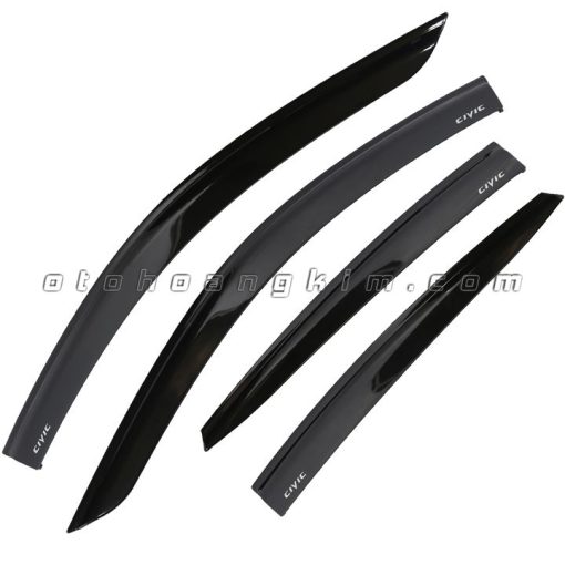 Vè che mưa xe Honda Civic 2006 2007 200 82009 2010 2011 2012 nhựa đen cao cấp - Giá 1 bộ - Hình ảnh 4