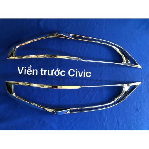 Bộ ốp viền đèn pha, hậu xe Honda Civic 2016- 2021 mạ crom cao cấp - Hình ảnh 4