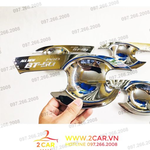 Ốp hõm, ốp chén cửa xe Mazda BT50 2015-2020 mạ crom cao cấp - Hình ảnh 4