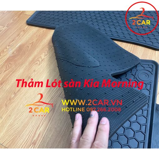 Thảm sàn, lót sàn xe KIA MORNING chất liệu cao su đúc không mùi, không thấm nước – Mẫu NISSIN - Ảnh 5
