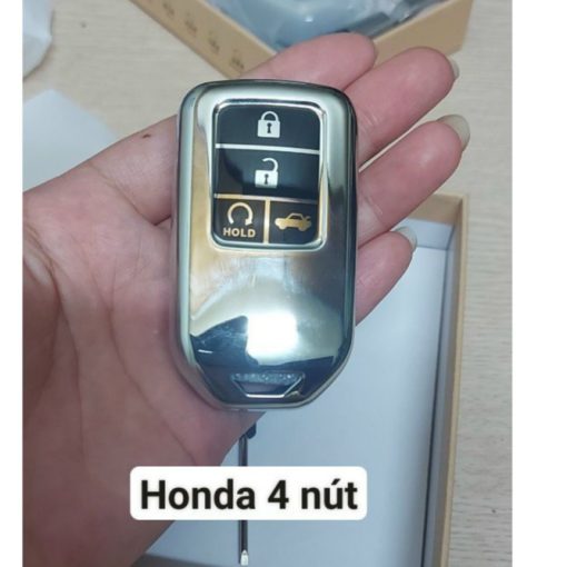 Ốp Chìa Khóa, bao bọc chìa khóa Silicon Tráng Gương Xe Honda CITY, CIVIC, CRV, BRIO, JAZZ 2018- 2023 - kèm móc treo - Ảnh 5
