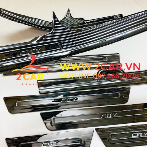 Ốp bậc chân trong, ngoài xe Honda City 2015-2020, 2021-2022 chất liệu Titan cao cấp - Hình ảnh 6