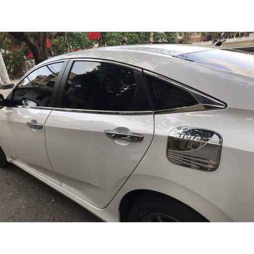 Nẹp viền chân kính, cong kính xe Honda Civic đời 2016 - 2021 Hàng inox cao cấp - Hình ảnh 6