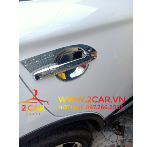 Ốp tay nắm, hõm cửa xe Mitsubishi Outlander 2016 - 2021 mạ crom cao cấp - Giá 1 bộ - Hình ảnh 6