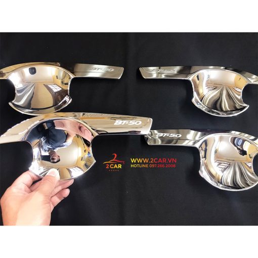 Ốp tay nắm, Hõm Cửa,chén cửa Xe Mazda BT50, Bt 50 đời 2015 2016 2017 2018 2019 2020 MẠ CROM cao cấp - Hình ảnh 6