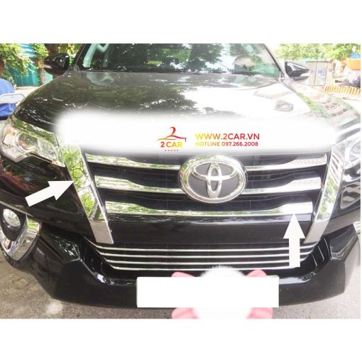 Ốp Mặt Ca lăng, calang trên xe Toyota Fortuner 2017- 2018 2019 2020 2021 mạ crom - Hình ảnh 7