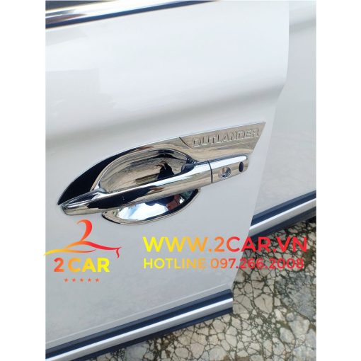 Ốp tay nắm, hõm cửa xe Mitsubishi Outlander 2016 - 2021 mạ crom cao cấp - Giá 1 bộ - Hình ảnh 7
