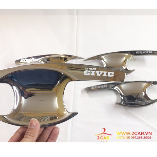 Ốp tay nắm, Hõm Cửa Xe Honda Civic 2016 - 2021 Mạ Crom cao cấp- Giá 1 bộ - Hình ảnh 8