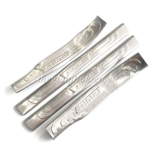 Ốp Bậc Cửa, Nẹp Bước Chân Trong, Ngoài Xe Honda Civic 2016 - 2021 Chất liệu inox cao cấp - Hình ảnh 10
