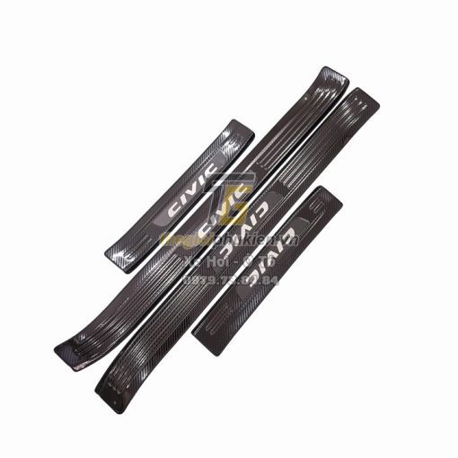 Ốp bậc cửa, Nẹp bước chân trong ngoài CARBON Xe Honda Civic 2016- 2021, 2022, 2023 vân cacbon cao cấp - Hình ảnh 11