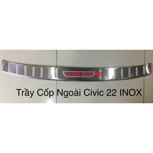Chống trầy cốp trong, ngoài xe Honda Civic 2022 - 2023 chất liệu Inox sáng bóng - Hình ảnh 9