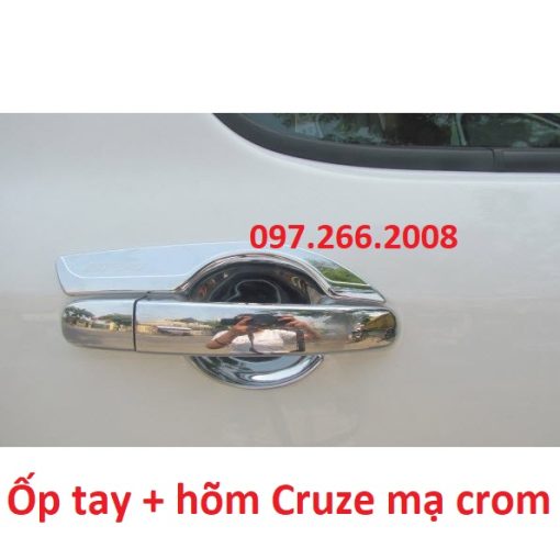 Ốp tay nắm, hõm cửa xe Cruze 2009 2010 2011 2012 2013 2014 2015 2016 2017 2018 2019 2020 Nhựa ABS mạ crom cao cấp