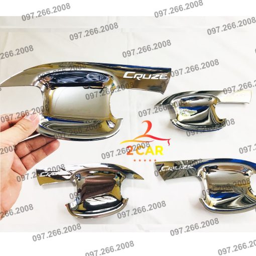 Ốp tay nắm, hõm cửa xe Cruze 2009 2010 2011 2012 2013 2014 2015 2016 2017 2018 2019 2020 Nhựa ABS mạ crom cao cấp - Hình ảnh 6