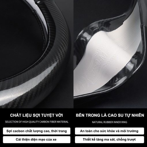 Bọc vô lăng carbon xe Hyundai I10, I20, I30, Accent, Santafe, Tucson, Kona, Getz, Avante, Elantra, Creta - Hình ảnh 9
