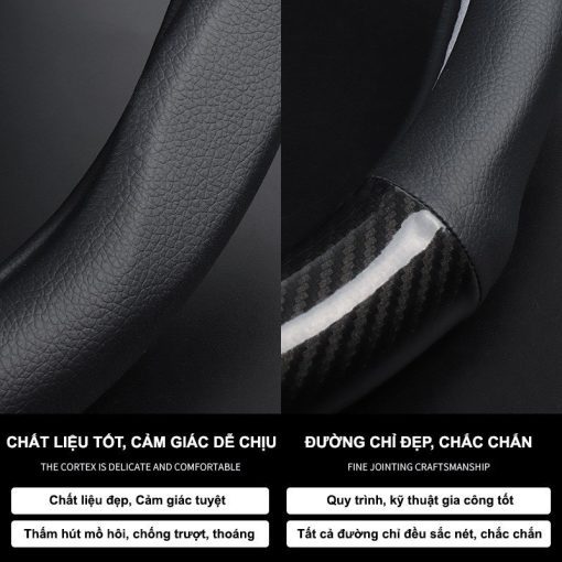 Bọc vô lăng carbon xe Hyundai I10, I20, I30, Accent, Santafe, Tucson, Kona, Getz, Avante, Elantra, Creta - Hình ảnh 10