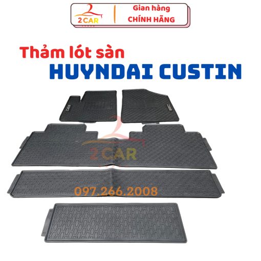 Thảm Sàn, Thảm lót sàn cao su xe Huyndai CUSTIN 2023- 2024 - Hàng NISSIN Cao su đúc cao cấp, không mùi, dễ vệ sinh