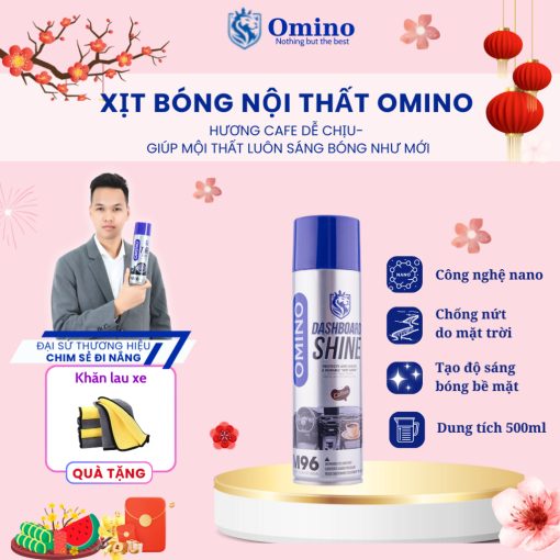 Xịt Dưỡng Bóng Nội Thất, Ghế Da Ô Tô Hương Cafe OMINO M96 500ml - Chính Hãng Omino Vietnam - Hình ảnh 2