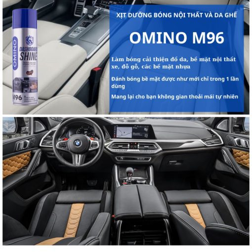 Xịt Dưỡng Bóng Nội Thất, Ghế Da Ô Tô Hương Cafe OMINO M96 500ml - Chính Hãng Omino Vietnam - Hình ảnh 5