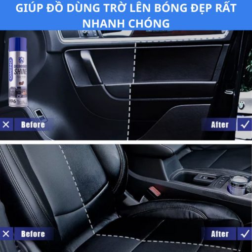 Xịt Dưỡng Bóng Nội Thất, Ghế Da Ô Tô Hương Cafe OMINO M96 500ml - Chính Hãng Omino Vietnam - Hình ảnh 6