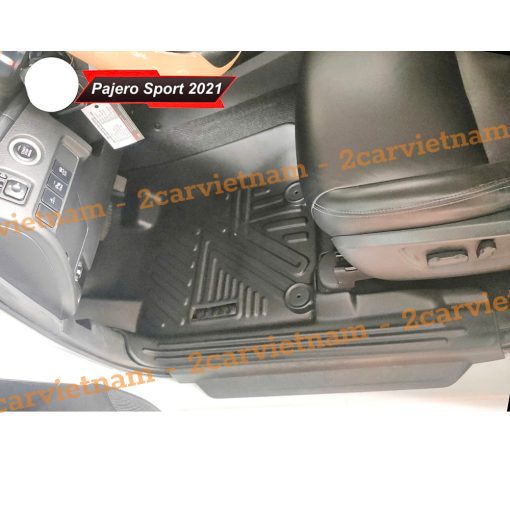 Thảm lót sàn NHỰA 5D xe Mitsubishi Pajero Sport 2018- 2024, 2025, Tràn viền nhựa TPE- dễ vệ sinh và lắp đặt- Mẫu BẬC DÀI - Hình ảnh 4