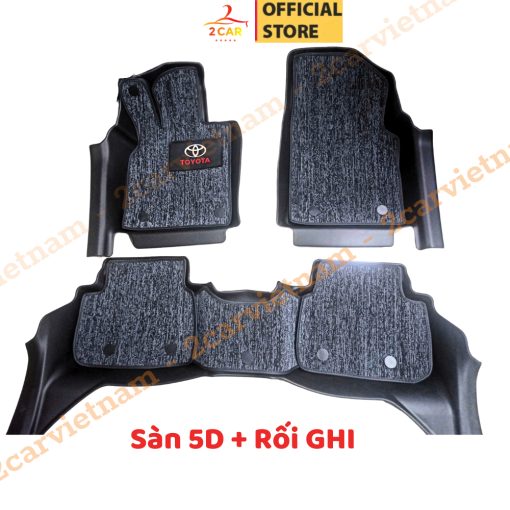 Thảm lót sàn NHỰA 5D xe Toyota Camry 2019- 2024 đúc nguyên khối TRÀN VIỀN- 3 tấm/bộ không mùi, dễ vệ sinh - Hình ảnh 5