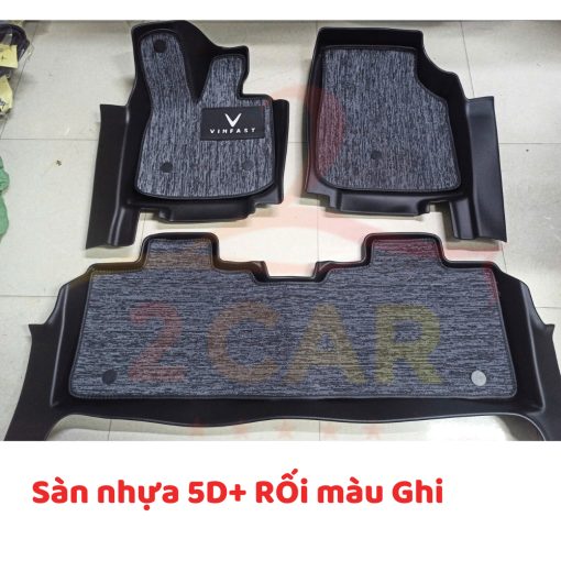 Thảm lót sàn NHỰA 5D xe Vinfast VF7 Hàng nhựa TPE TRÀN VIỀN đúc nguyên khối cao cấp - Hình ảnh 4