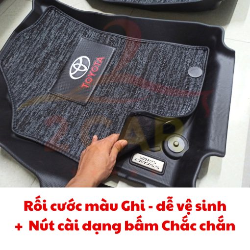 Thảm lót sàn NHỰA 5D xe Toyota WIGO 2023 2024 - Mẫu Nhựa TRÀN VIỀN không mùi, dễ vệ sinh - Hình ảnh 5