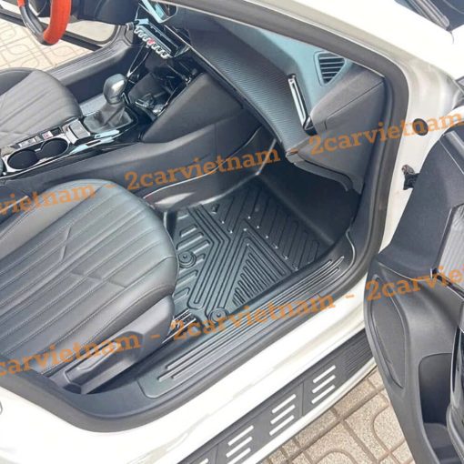 Thảm lót sàn NHỰA 5D xe Peugeot 2008 đời 2020- 2024, Tràn viền bậc cửa nhựa TPE- dễ vệ sinh và lắp đặt- Mẫu BẬC DÀI - Hình ảnh 5
