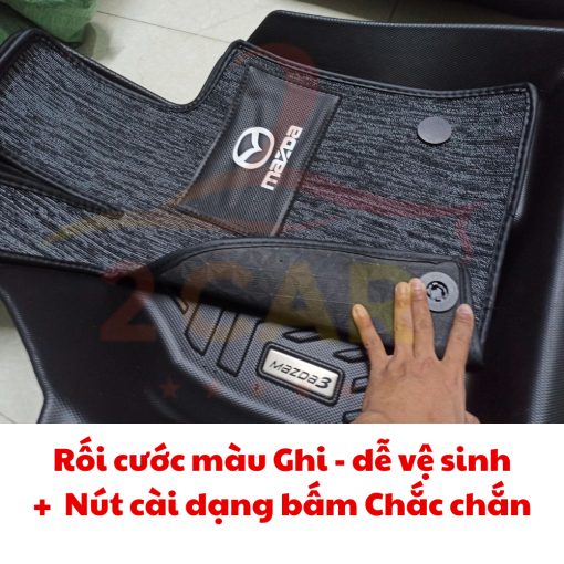 Thảm lót sàn NHỰA 5D xe Mazda CX30, CX 30 Nhựa TPE TRÀN VIỀN đúc nguyên khối, dễ vệ sinh lau rửa - Hình ảnh 5